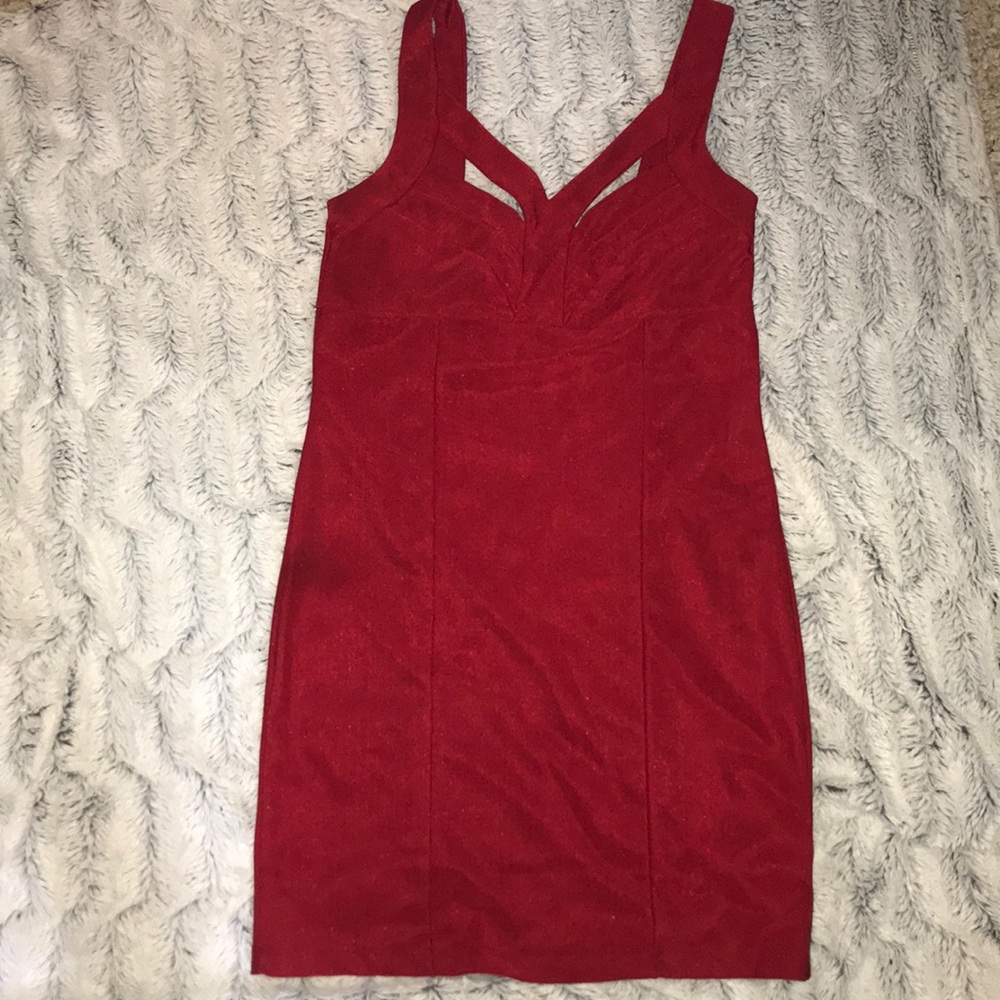 Red hot mini dress bondage